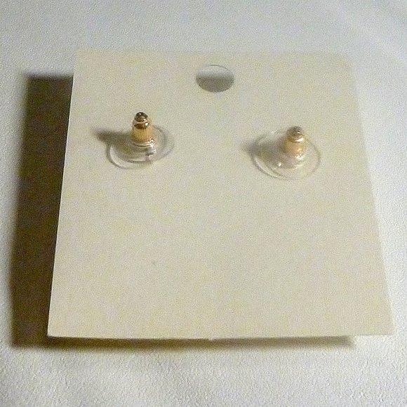 Moon & Stars Earrings Pierced Drop White, Crystal & Gold Tone 1 1/4" NWT M359 - Picture 3 of 4
